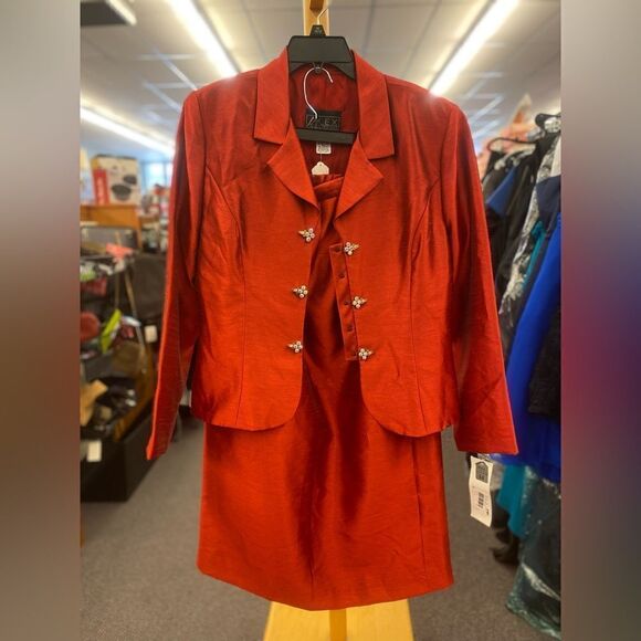 Dresses & Skirts - Alex Evening Sz.14 Red Lined Suit NEW
